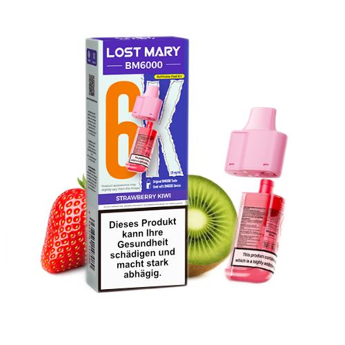 LOST MARY BM6000 nachfüllbarer Pod Strawberry Kiwi