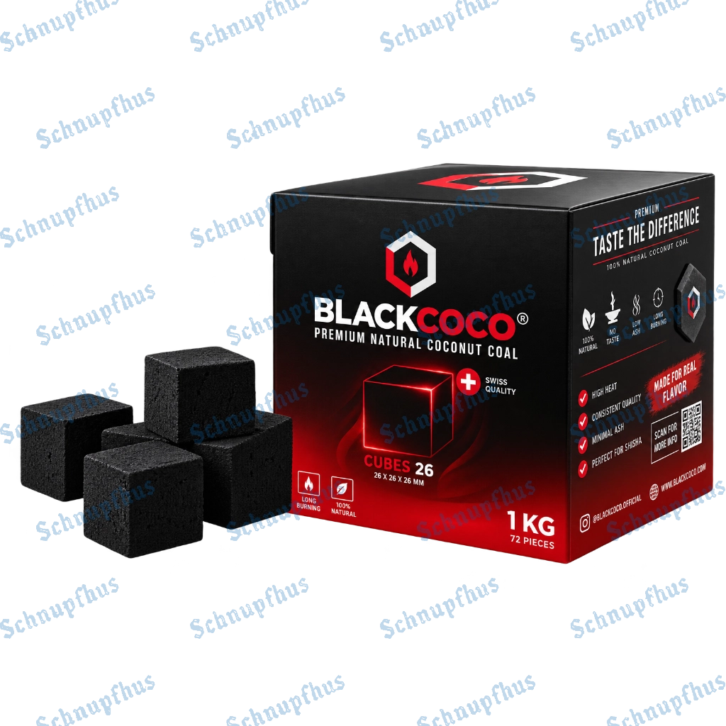 Black Cocos Premium Naturkohle 26mm | 1kg Kohle