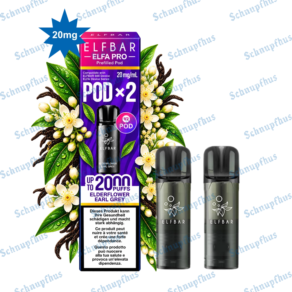 ELFBAR ELFA Pro Pods 2 Stück | Elderflower Earl Grey