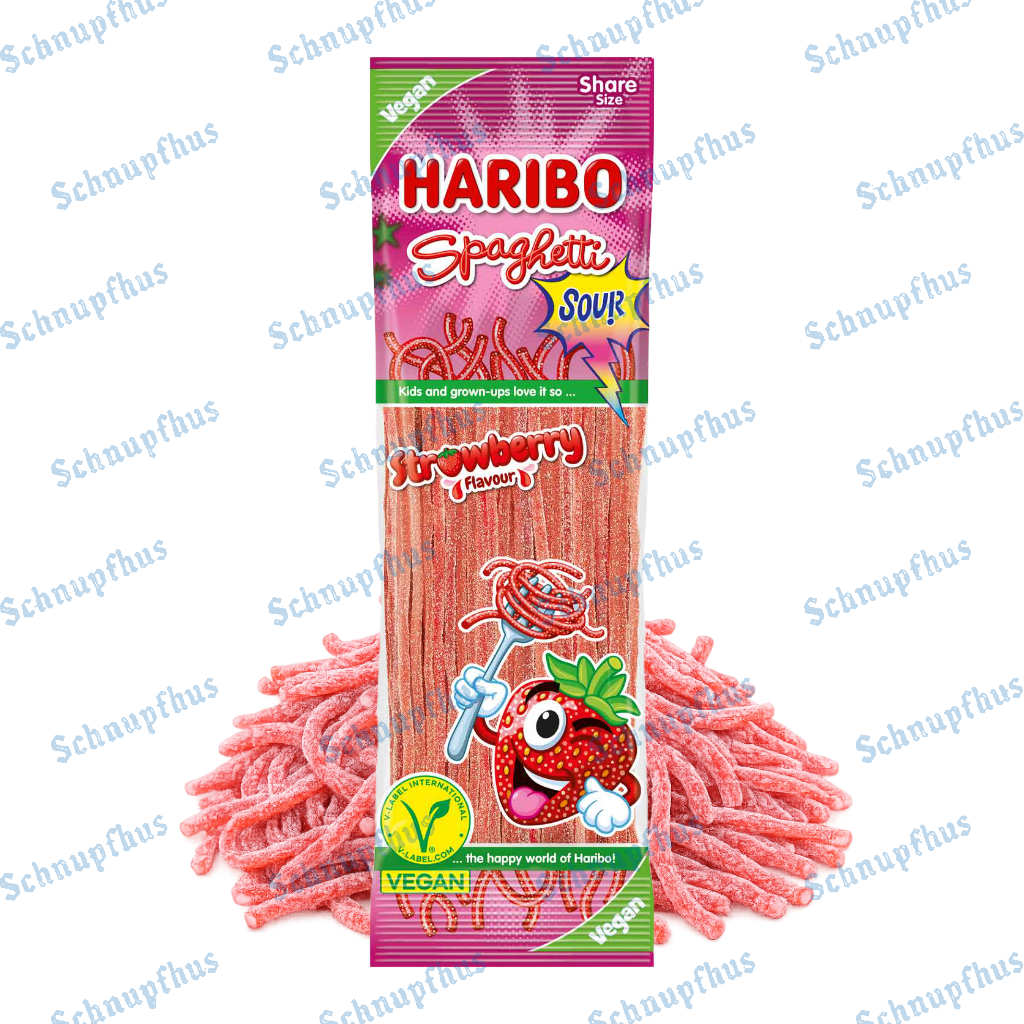 Haribo Veggie Spaghetti Erdbeer Sauer Beutel 200g
