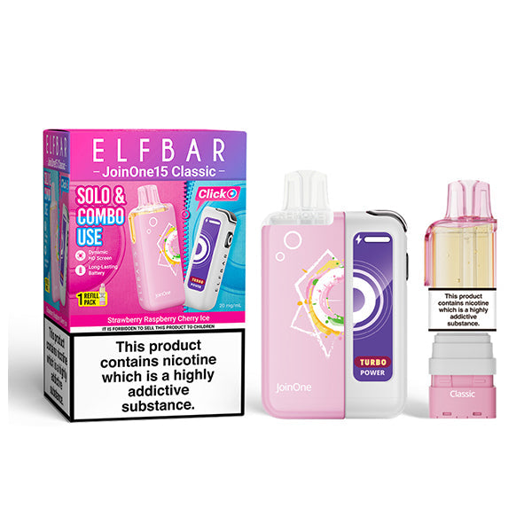 ELFBAR JOIN ONE 15 CLASSIC Starter Kit Strawberry Rasbperry Cherry Ice