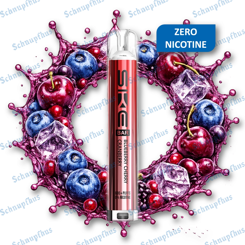 SKE Bar 600 ZERO NICOTINE Prefilled Kit Blueberry Cherry Cranberry