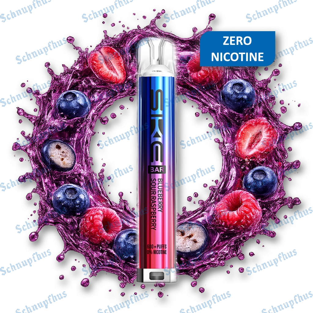 SKE Bar 600 ZERO NICOTINE Prefilled Kit Blueberry Sour Raspbbery