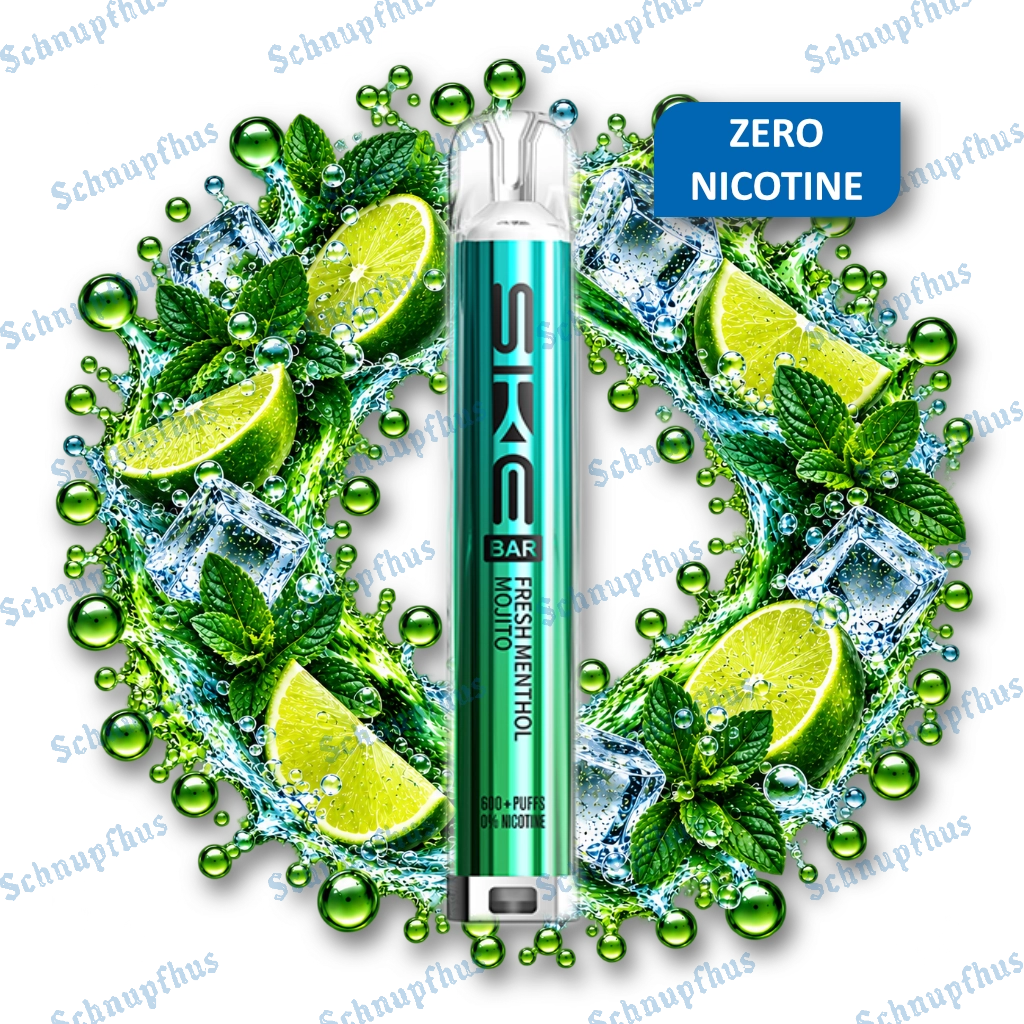 SKE Bar 600 ZERO NICOTINE Prefilled Kit Fresh Menthol Mojito