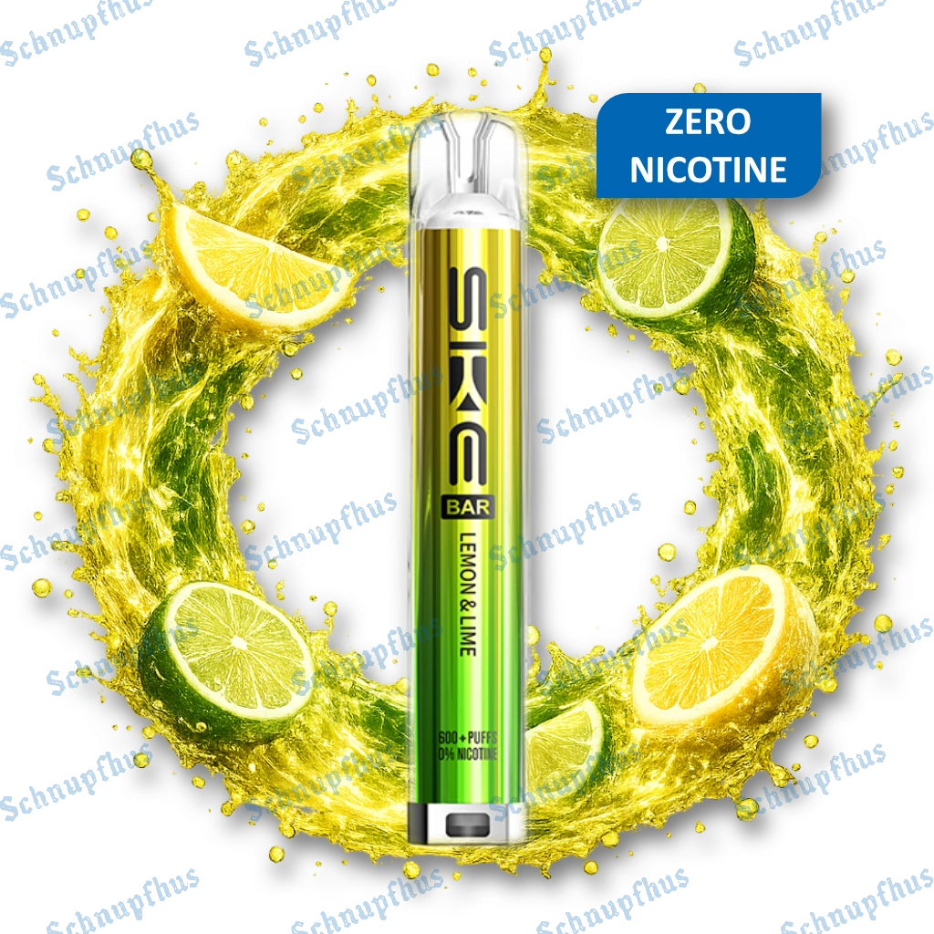 SKE Bar 600 ZERO NICOTINE Prefilled Kit Lemon & Lime
