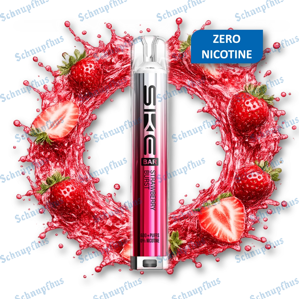 SKE Bar 600 ZERO NICOTINE Prefilled Kit Strawberry Burst