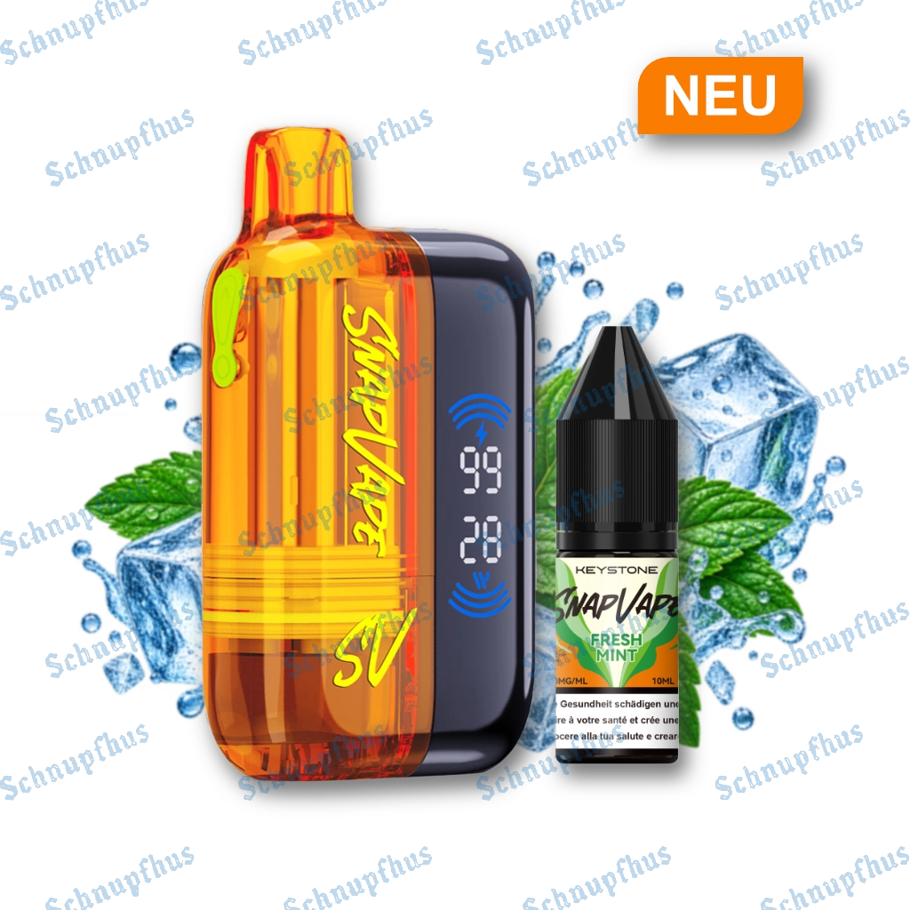 SnapVape Starter Kit | Akkuträger + Leerpod + 1x E-Liquid Fresh Mint (20mg/ml)