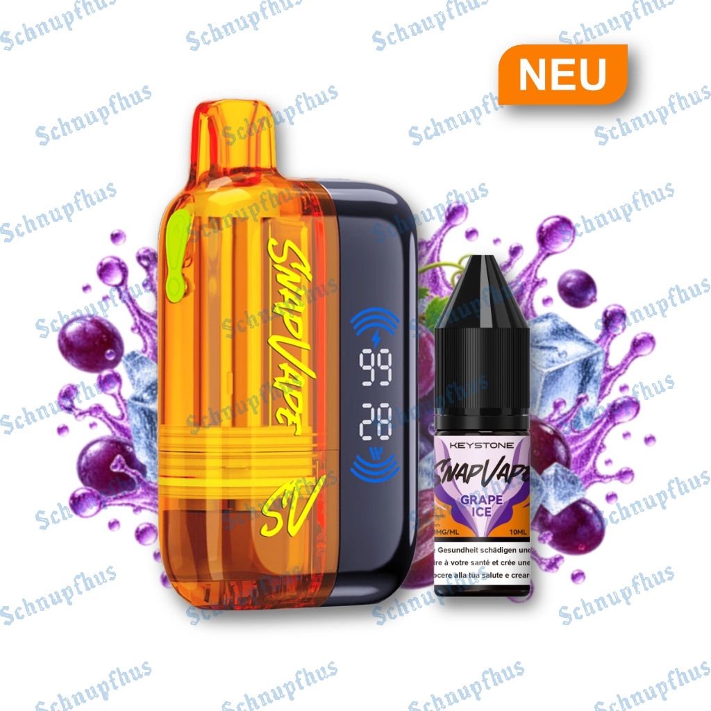SnapVape Starter Kit | Akkuträger + Leerpod + 1x E-Liquid Grape Ice (20mg/ml)