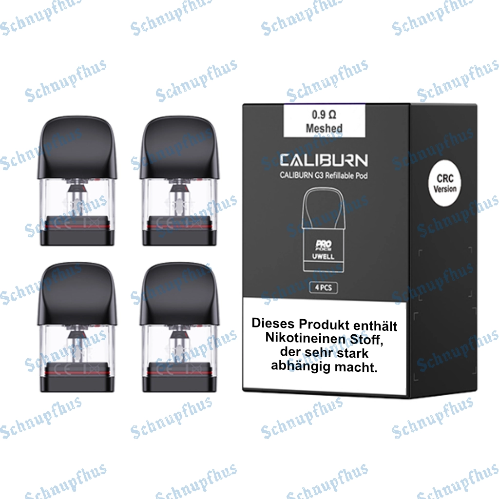 Uwell Caliburn G3 Ersatz-Pods (4 Stück pro Packung) 0,9 Ohm