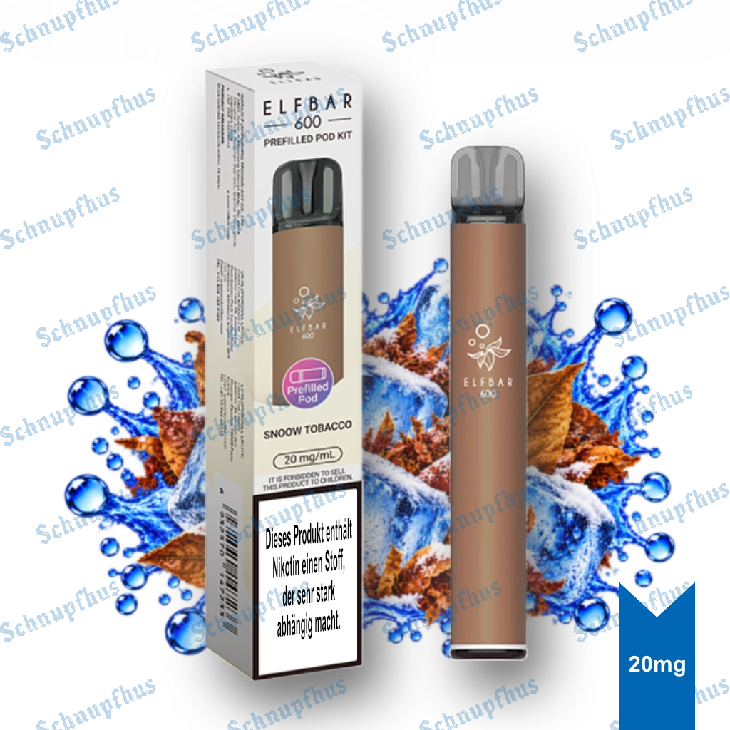 Kit precompilato ELFBAR 600 | Snoow Tobacco 20 mg