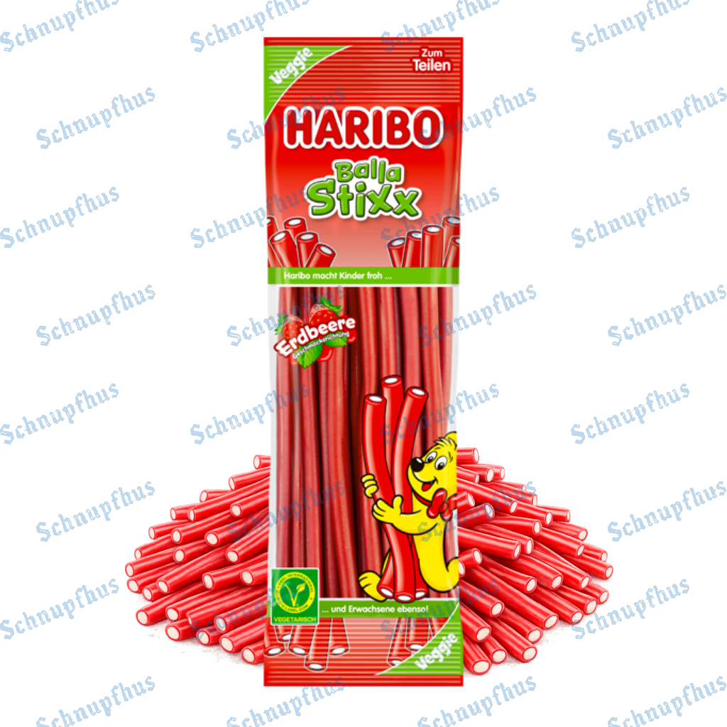 Haribo Veggie Balla Stixx Erdbeere Beutel 200g