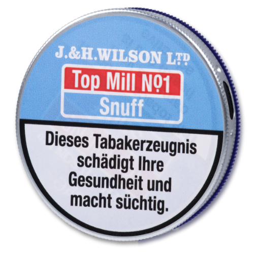 J. & H. Wilson Top Mill No. 1 Snuff Schnupftabak 5g Tap Tin