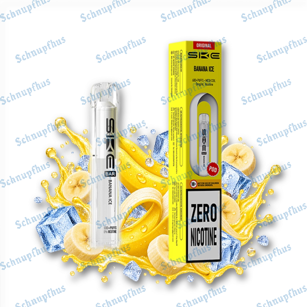 SKE Bar 600 ZERO NICOTINE Prefilled Pod Banana Ice