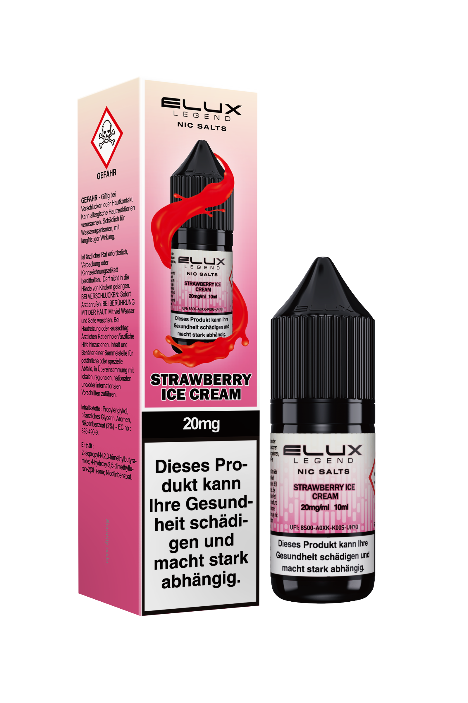 Elux Nic Salt Strawberry Ice Cream (20 mg/ml)
