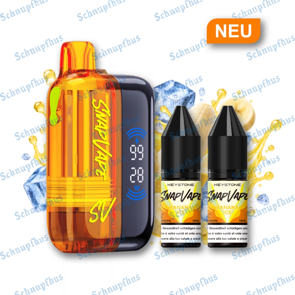 SnapVape Starter Kit | Akkuträger + Leerpod + 2x E-Liquid Banana Ice (20mg/ml)