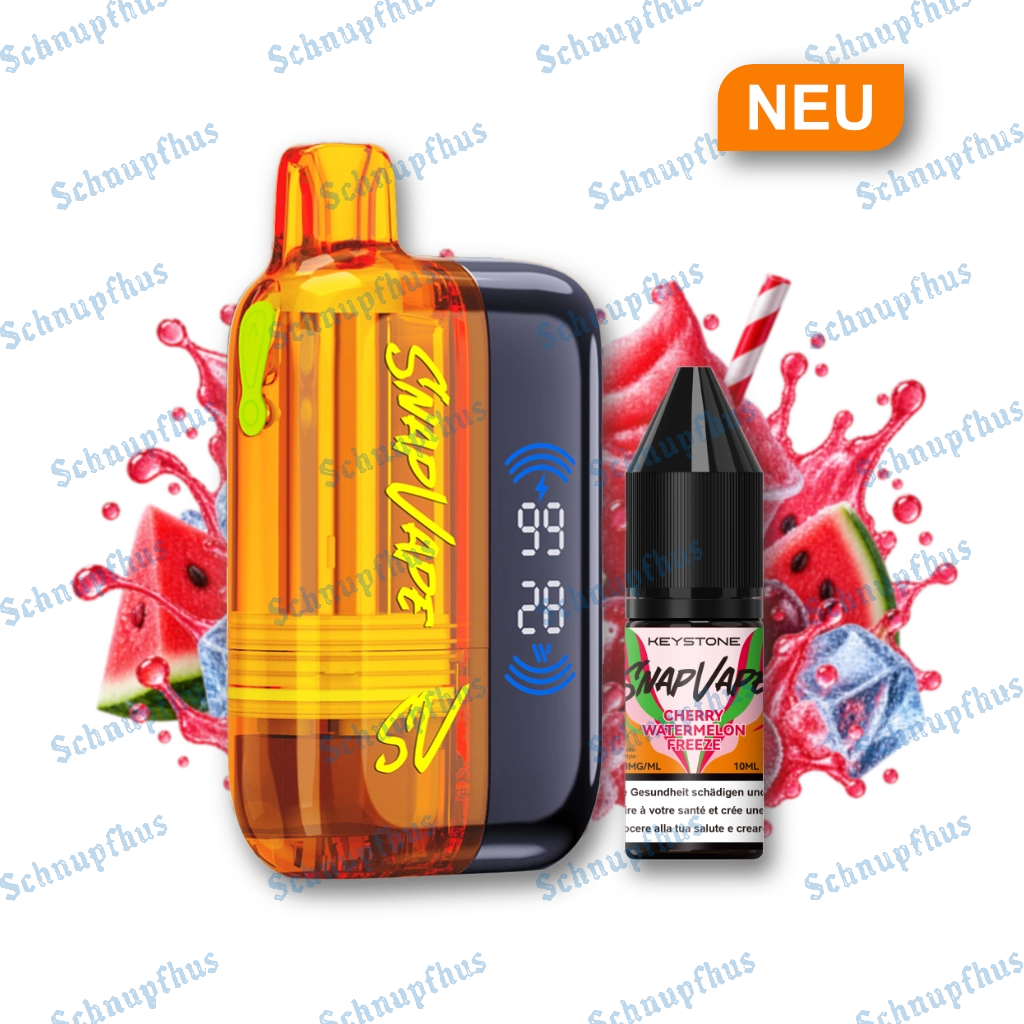 SnapVape Starter Kit | Akkuträger + Leerpod + 1x E-Liquid Cherry Watermelon Freeze (20mg/ml)