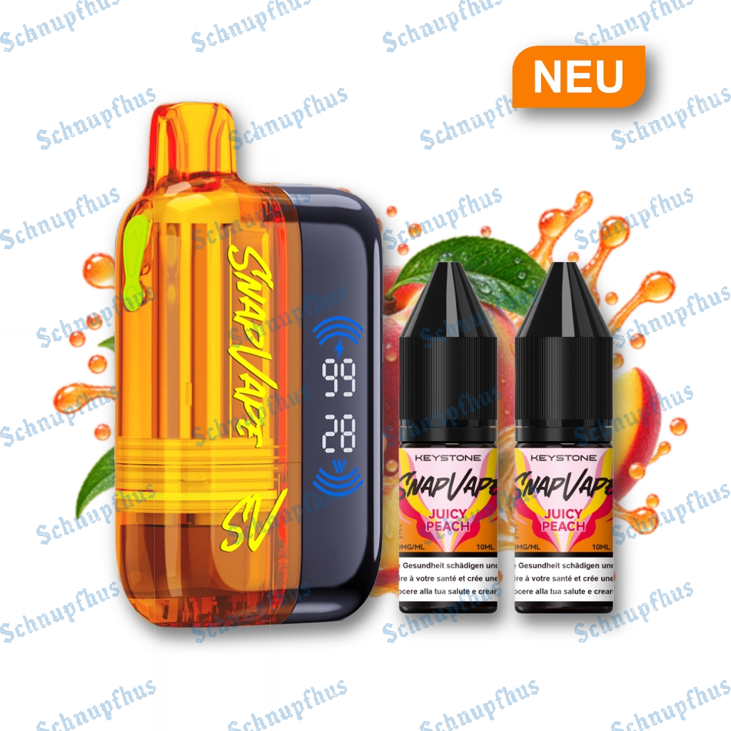 SnapVape Starter Kit | Akkuträger + Leerpod + 2x E-Liquid Juicy Peach (20mg/ml)