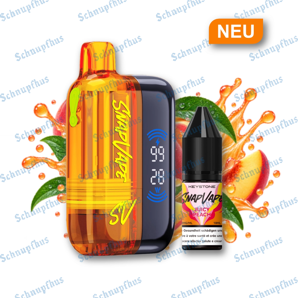 SnapVape Starter Kit | Akkuträger + Leerpod + 1x E-Liquid Juicy Peach (20mg/ml)