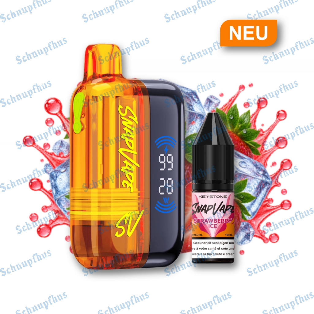 SnapVape Starter Kit | Akkuträger + Leerpod + 1x E-Liquid Strawberry Ice (20mg/ml)