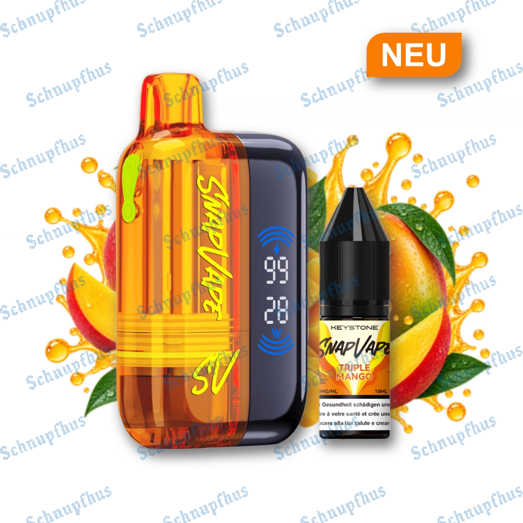 SnapVape Starter Kit | Akkuträger + Leerpod + 1x E-Liquid Triple Mango (20mg/ml)