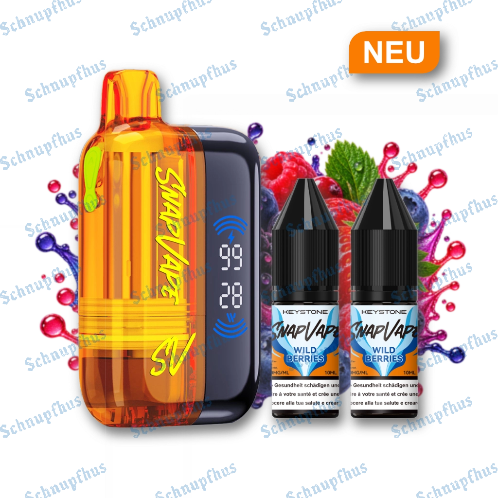 SnapVape Starter Kit | Akkuträger + Leerpod + 2x E-Liquid Wild Berries (20mg/ml)