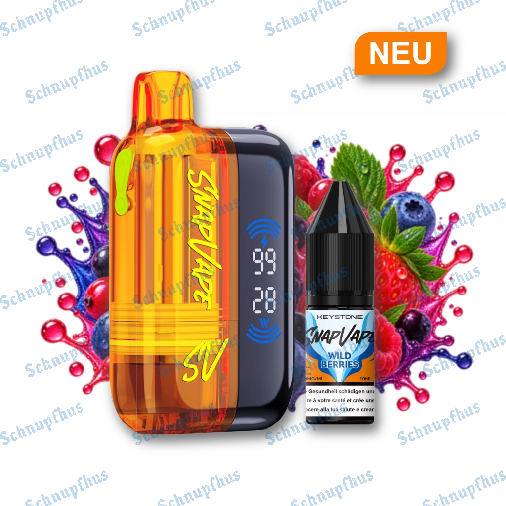 SnapVape Starter Kit | Akkuträger + Leerpod + 1x E-Liquid Wild Berries (20mg/ml)