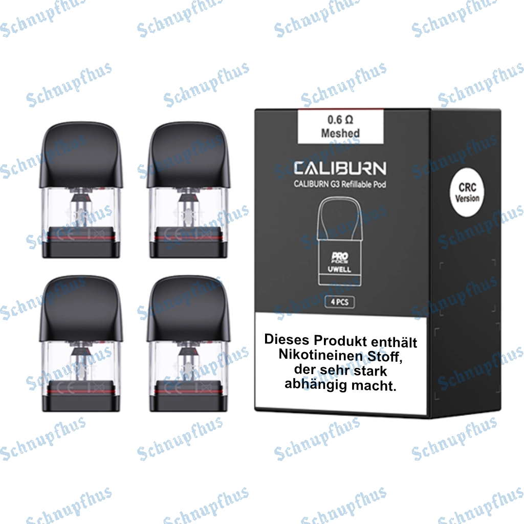 Uwell Caliburn G3 Ersatz-Pods (4 Stück pro Packung) 0,6 Ohm